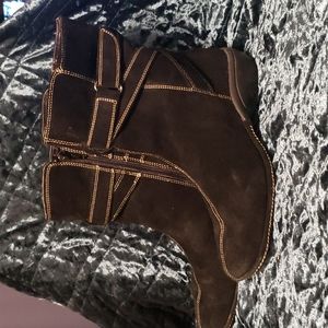 Aerosoles Black Suede Boots w/Strap